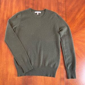 Nordstrom Sweater Women's  Sz.S Forest Green Cashmere Crew Neck Pullover Classic